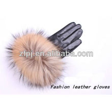 Women wholesale high-grade motorbike fox fur finger gloves